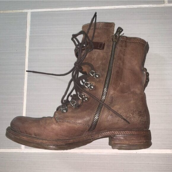 A.S. 98 Brown Studded Leather Boots 36 - Picture 9 of 10